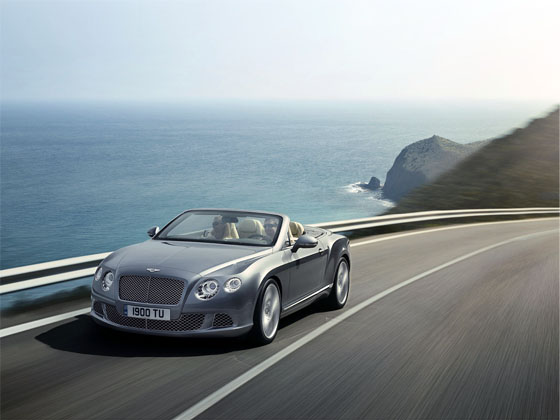 bentley continental gtc front moving silver
